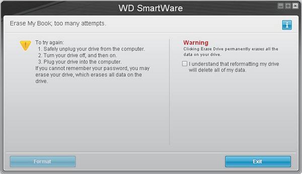 quên mật khẩu trong WD SmartWare