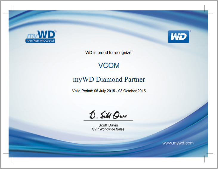VCOM là đối tác kim cương WD