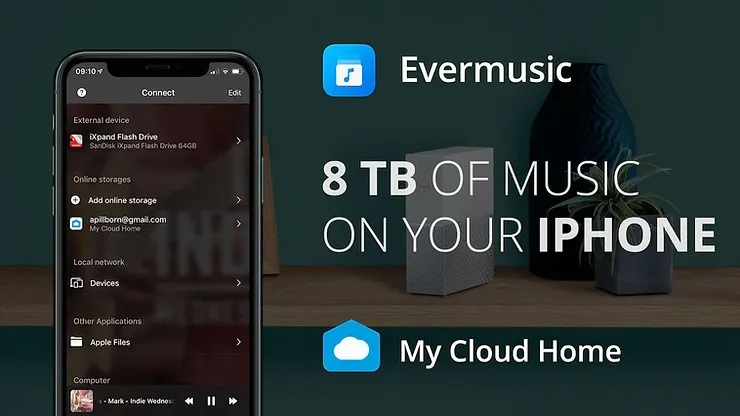 Chơi nhạc Hires trên iphone từ WD My Cloud Home