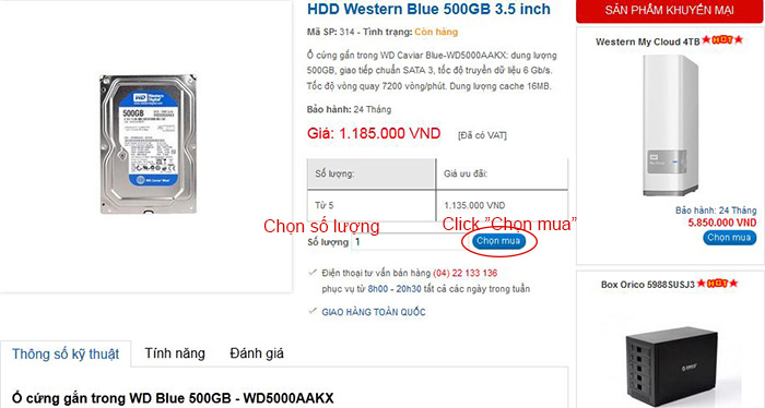 hướng dẫn đặt hàng online western.com.vn