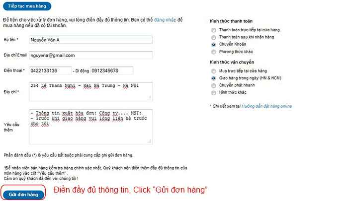 hướng dẫn đặt hàng online western.com.vn