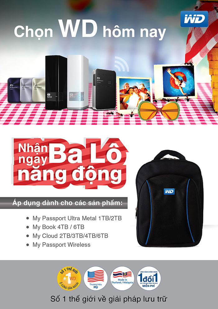 Chọn WD hôm nay nhận ngay Balo năng động