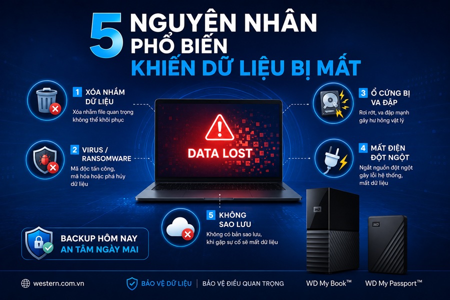 5 nguyên nhân phổ biến khiến dữ liệu bị mất và cách phòng tránh hiệu quả