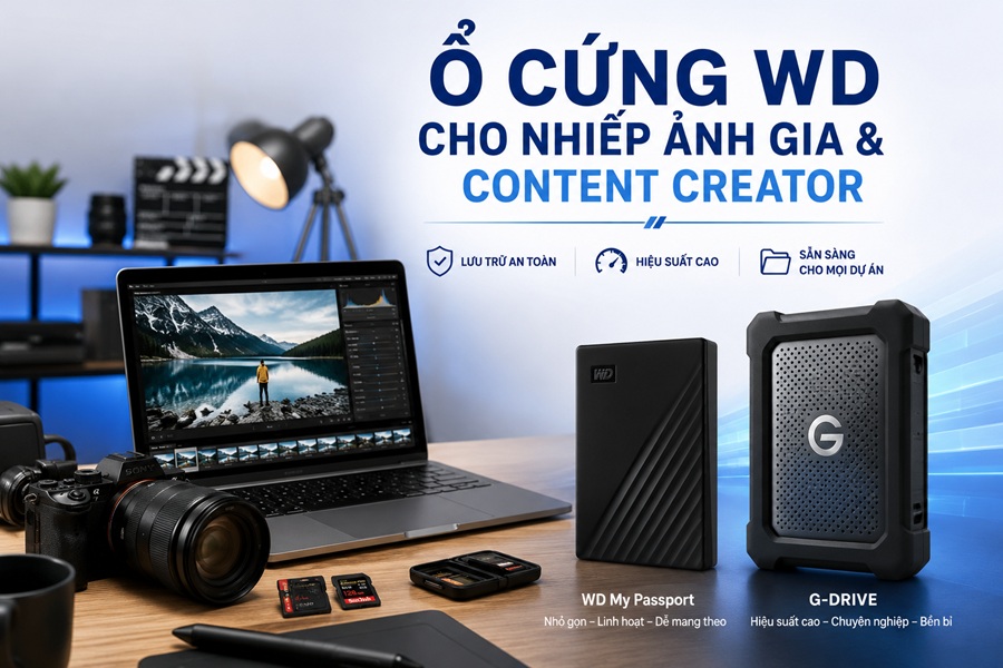 Ổ cứng WD cho nhiếp ảnh gia và nhà sáng tạo nội dung: Đâu là lựa chọn phù hợp?