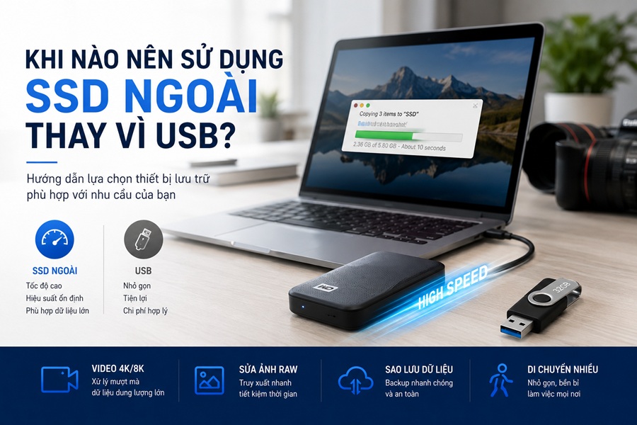Khi nào nên sử dụng SSD ngoài thay vì USB?