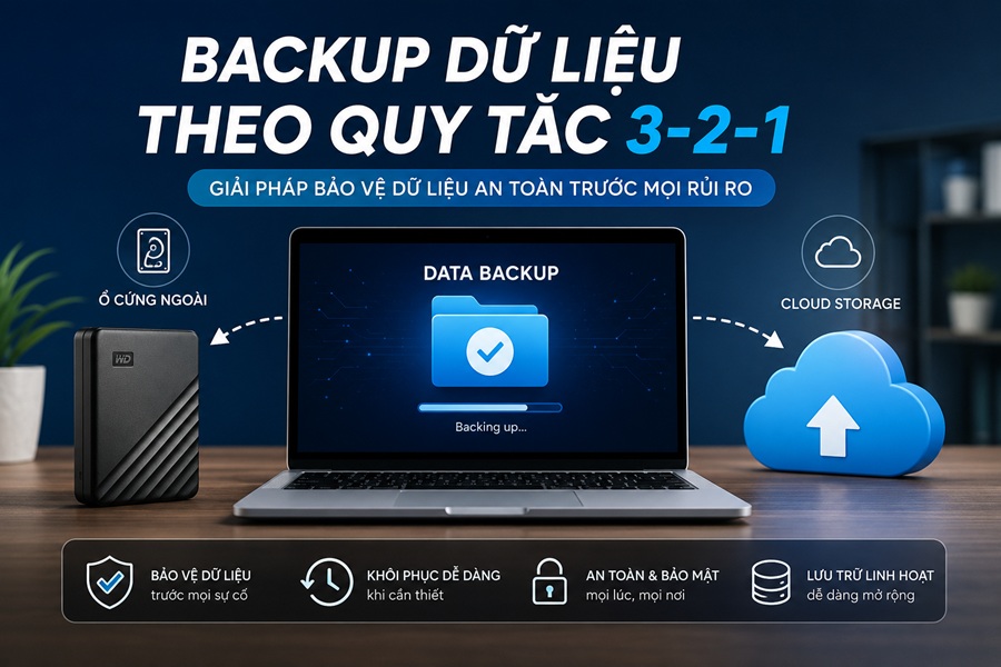 Backup dữ liệu theo quy tắc 3-2-1 là gì? Cách bảo vệ dữ liệu an toàn trước mọi rủi ro