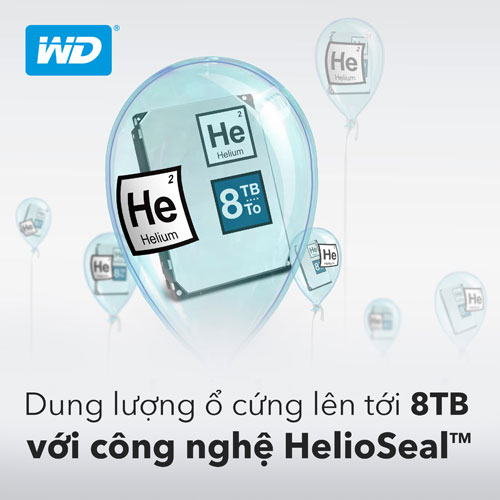 Ổ cứng WD 8TB công nghệ HelioSeal