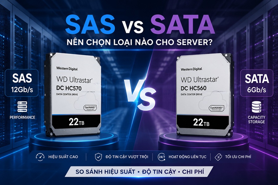 SAS và SATA khác nhau như thế nào? Nên chọn loại nào cho Server?