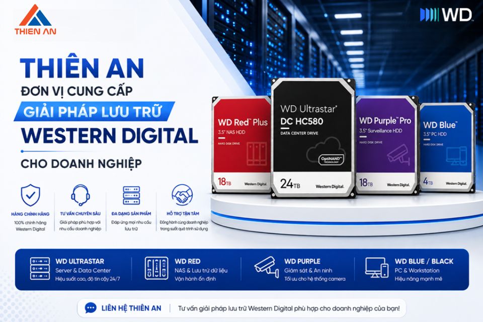 Thiên An – Đơn vị cung cấp giải pháp lưu trữ Western Digital cho doanh nghiệp