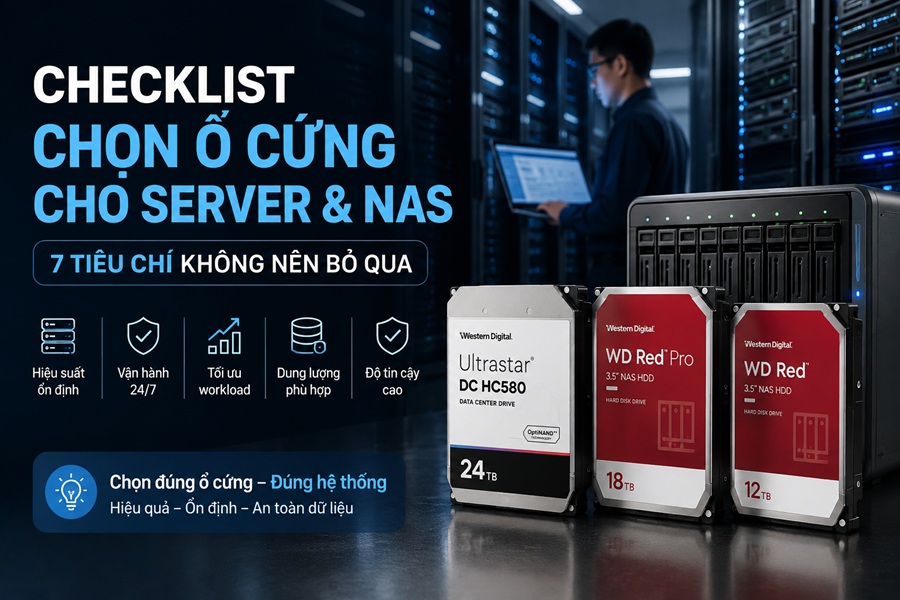 Checklist chọn ổ cứng cho Server và NAS: 7 tiêu chí không nên bỏ qua
