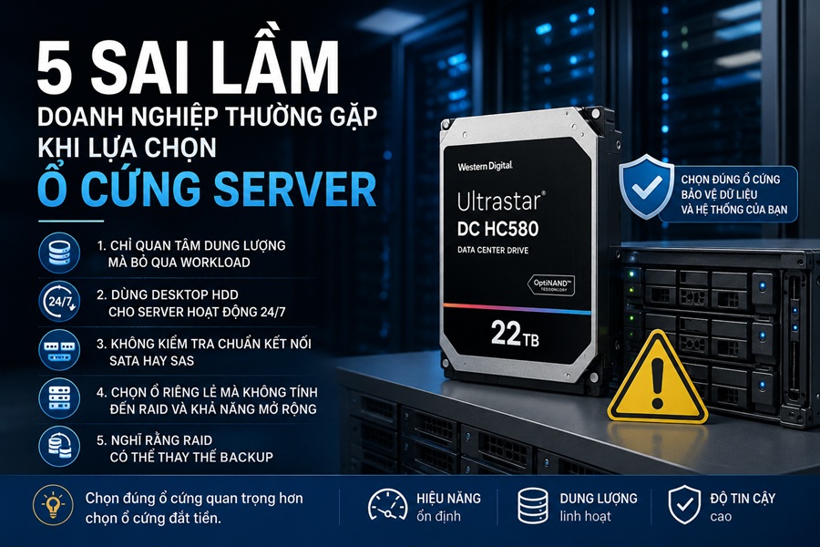 5 sai lầm doanh nghiệp thường gặp khi lựa chọn ổ cứng Server