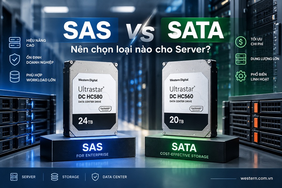 SAS và SATA khác nhau như thế nào? Nên chọn loại nào cho Server?