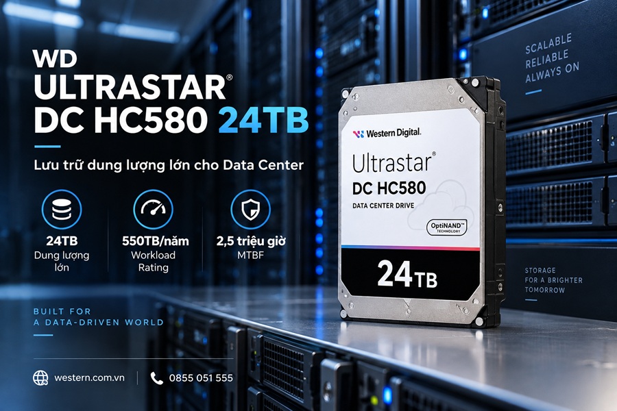 WD Ultrastar DC HC580 24TB có gì nổi bật?