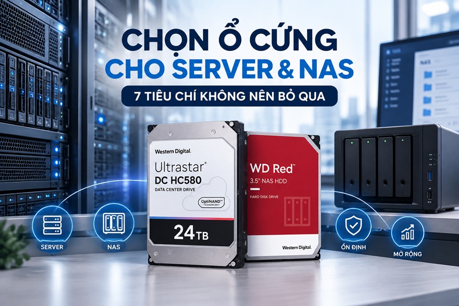 Checklist chọn ổ cứng cho Server và NAS: 7 tiêu chí không nên bỏ qua
