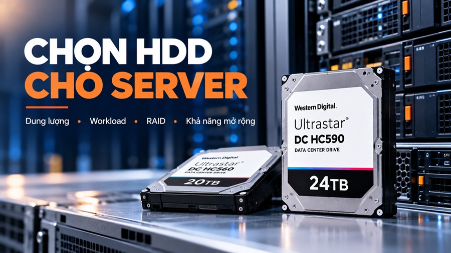 Chọn HDD cho Server: Từ dung lượng đến Workload, RAID và khả năng mở rộng