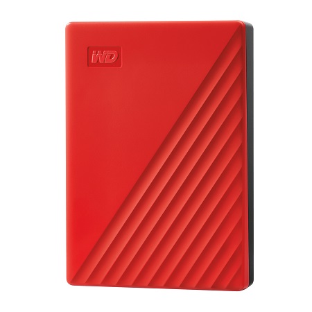 Ổ cứng gắn ngoài WD My Passport 4TB 2.5" USB 3.2, Model: WDBPKJ0040BRD-WESN, màu đỏ